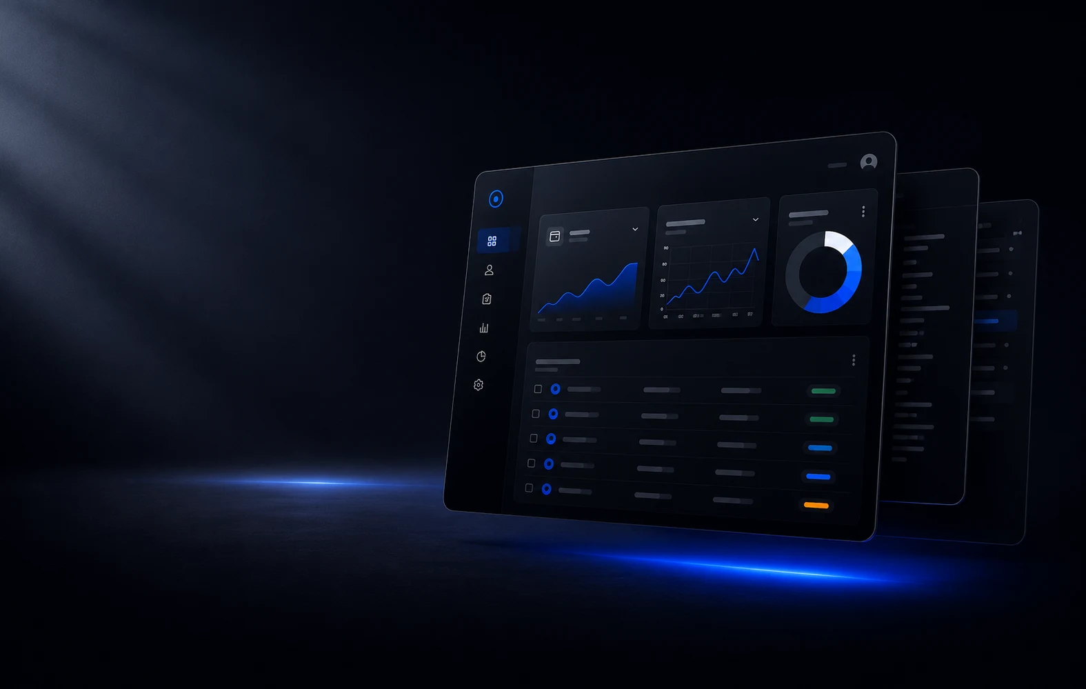 Preview of a web application's admin dashboard